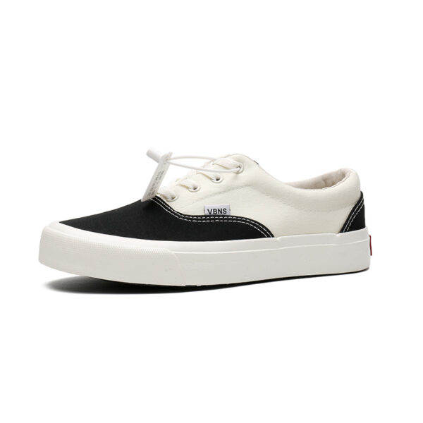 Fashion black and white color scheme walking style vulcanized shoes low top canvas trend shoes-vt59
